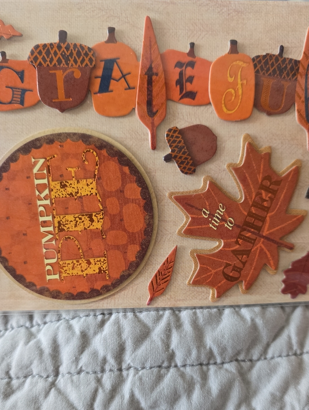 K&Company New Thanksgiving Pumpkin Pie Scrapbook Stickers - Picture 4 of 5